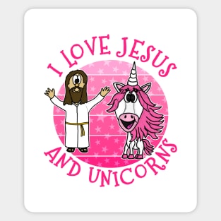 I Love Jesus and Unicorns Christian Unicorn Funny Sticker